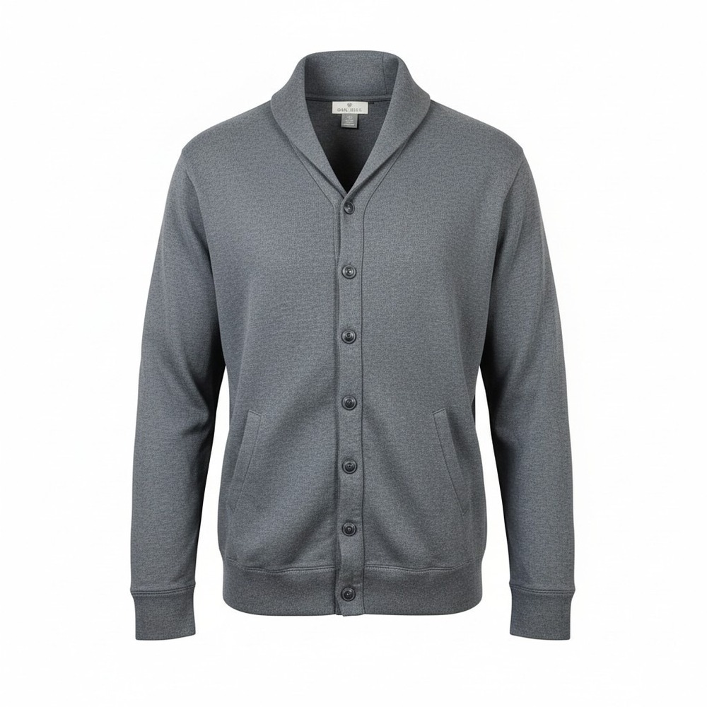 Oak Hill Cardigan Sweater 2XLT Gray Grandpacore Button Cotton Knit Acadamia NWT